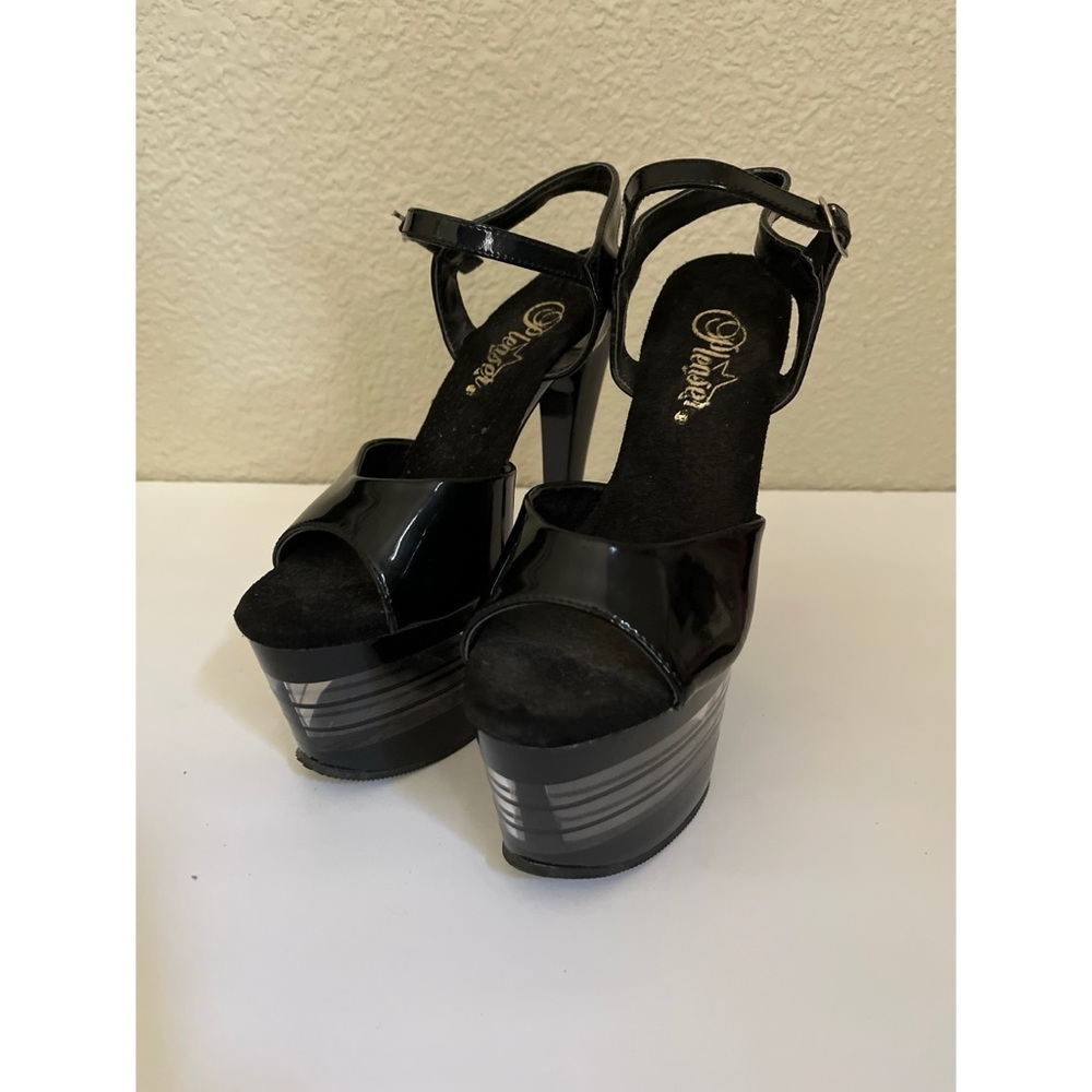 Pleaser Platform Black and Clear Sky Heels Women’s Size 7